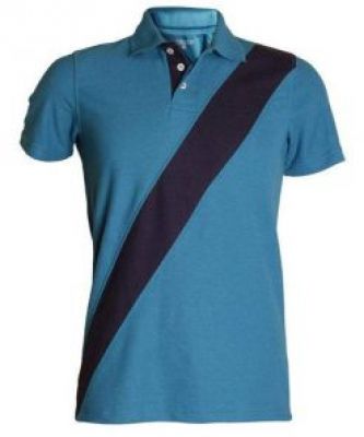 Polo shirt Black-Teal Blue